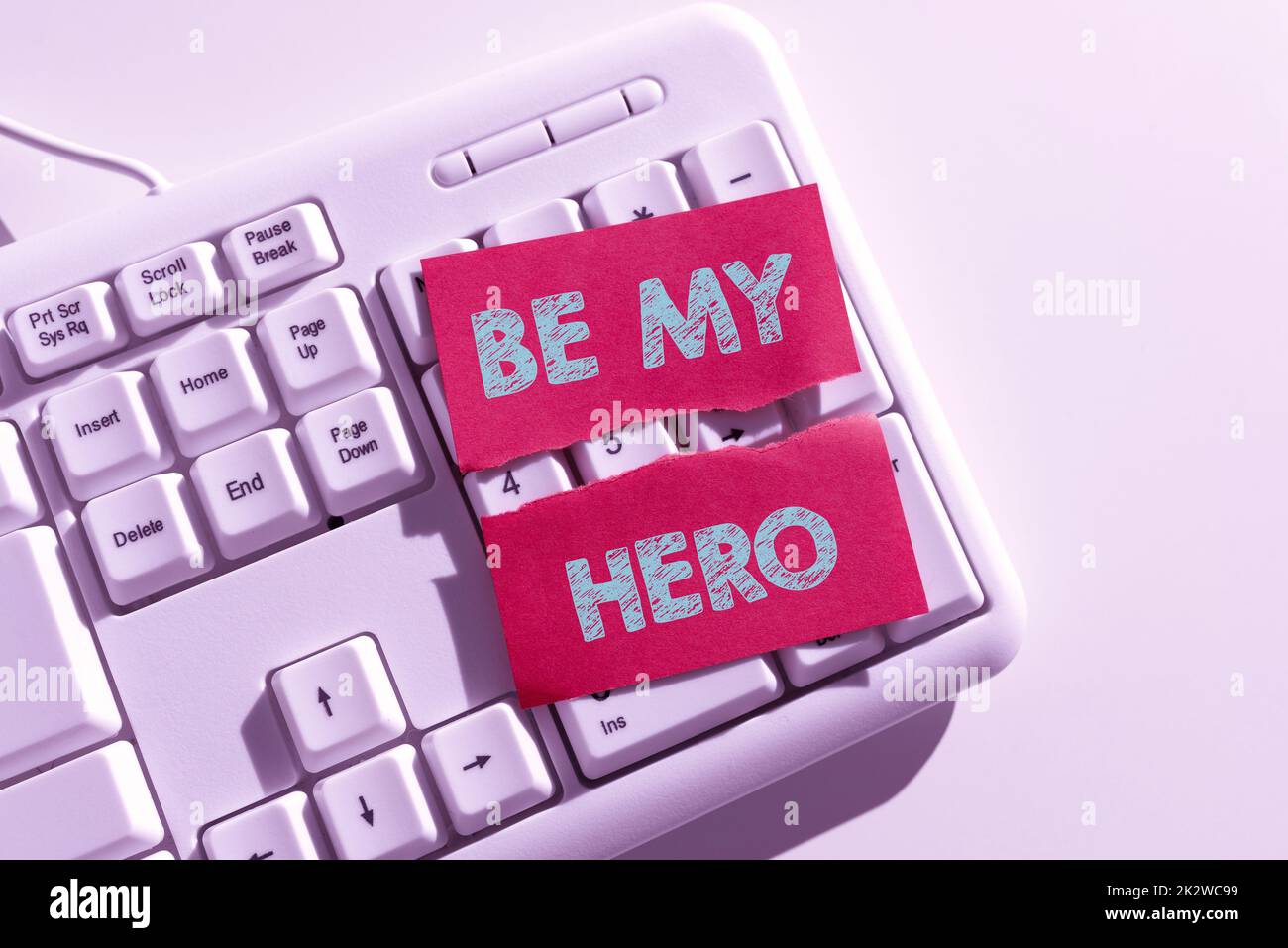 Cartello che mostra Be My Hero. Concetto significato richiesta da qualcuno di ottenere alcuni sforzi di azioni eroiche per lui -47610 Foto Stock