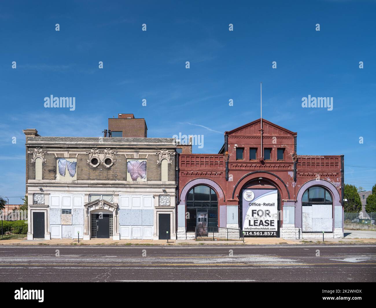 Edifici commerciali nel Grand Center Foto Stock