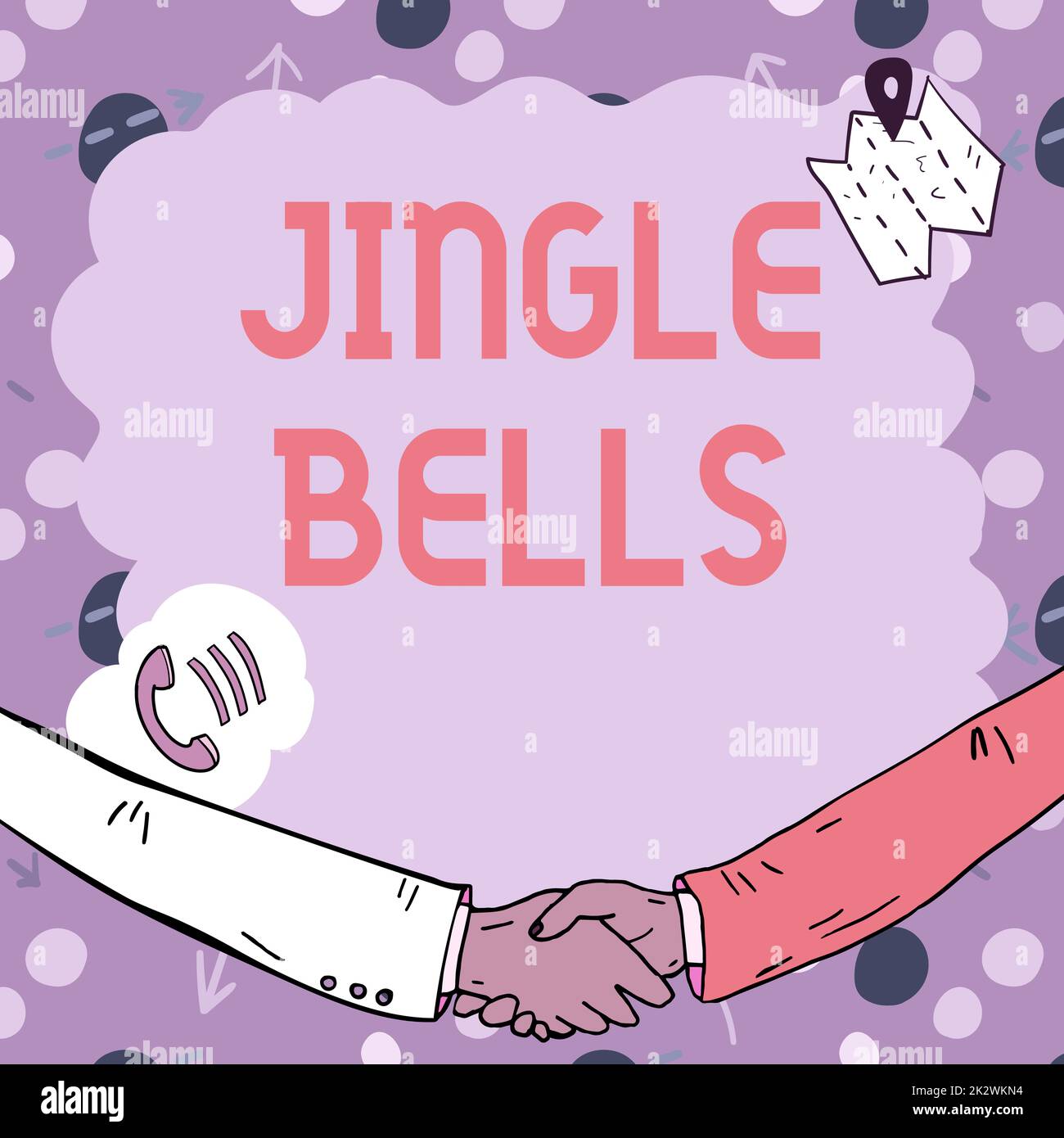 Didascalia concettuale Jingle Bells. Idea di affari la maggior parte della canzone tradizionale di Natale famosa in tutto il mondo cornice vuota decorata con simboli di comunicazione rappresentano la riunione di affari Foto Stock