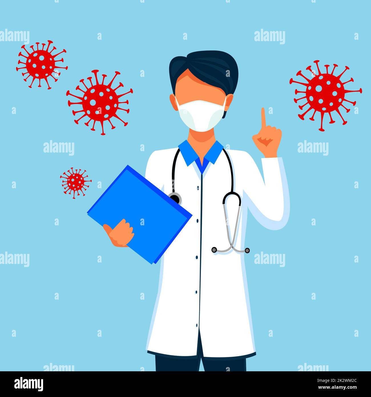 Pericoloso corona virus. Concetto di rischio pandemico. Illustrazione 3D Foto Stock