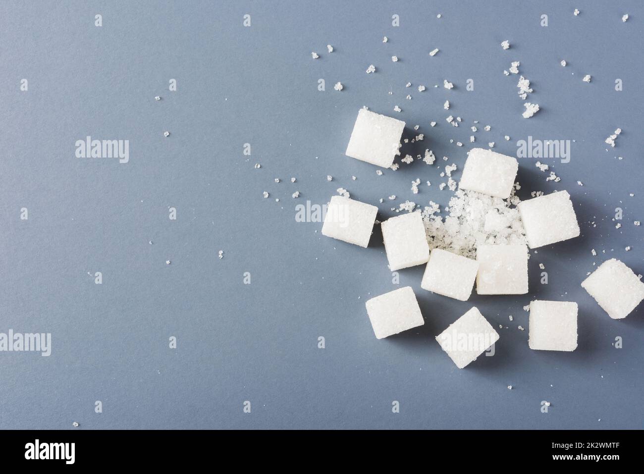 zucchero cubetto dolce ingrediente alimentare e rotto Foto Stock