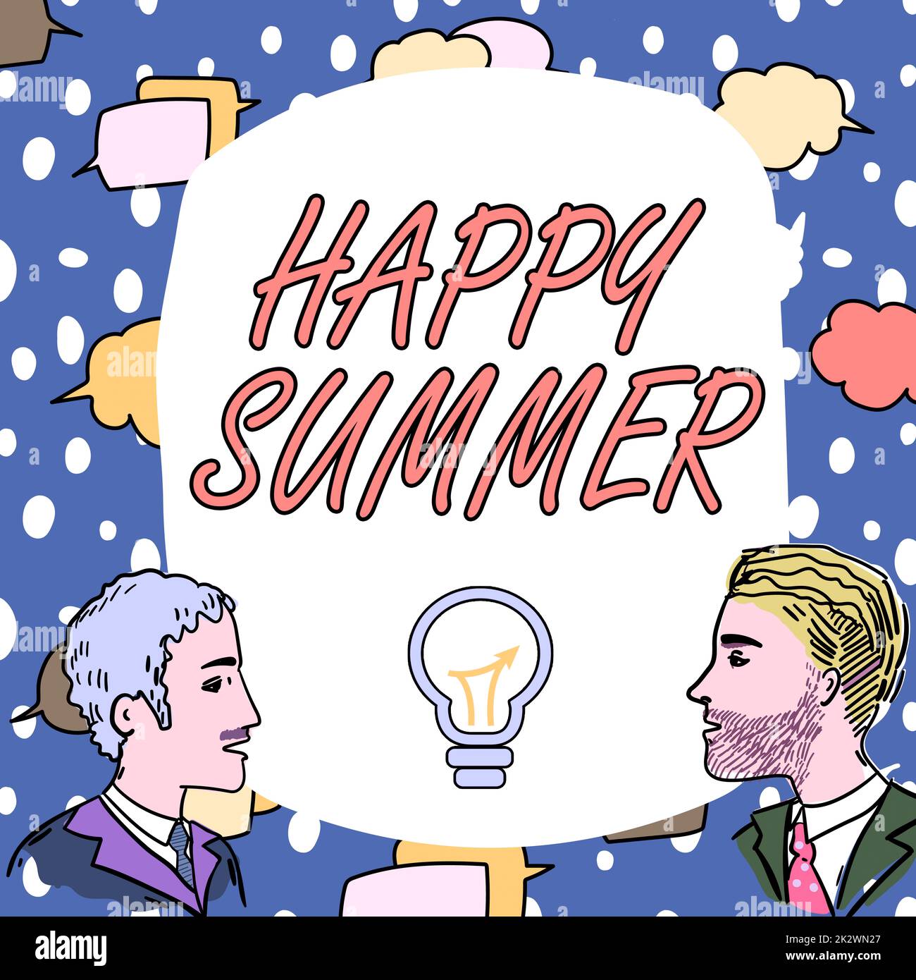 Esposizione concettuale Happy Summer. Parola scritta su spiagge relax sole caldo Stagione solstizio membri del team guardando Whiteboard Brainstorming nuove soluzioni. Foto Stock