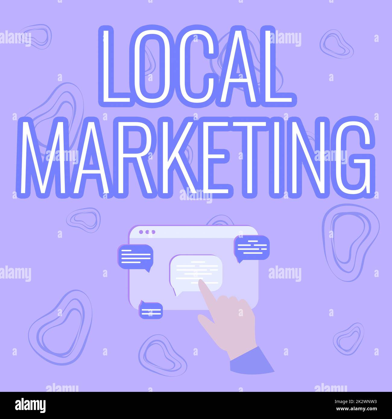 Esposizione concettuale Marketing locale. Concetto del Internet Un commercio locale in cui un prodotto compra e vende nella mano di base dell'area che mostra la crescita del grafico che punta la schermata del browser di fotoricettore. Foto Stock