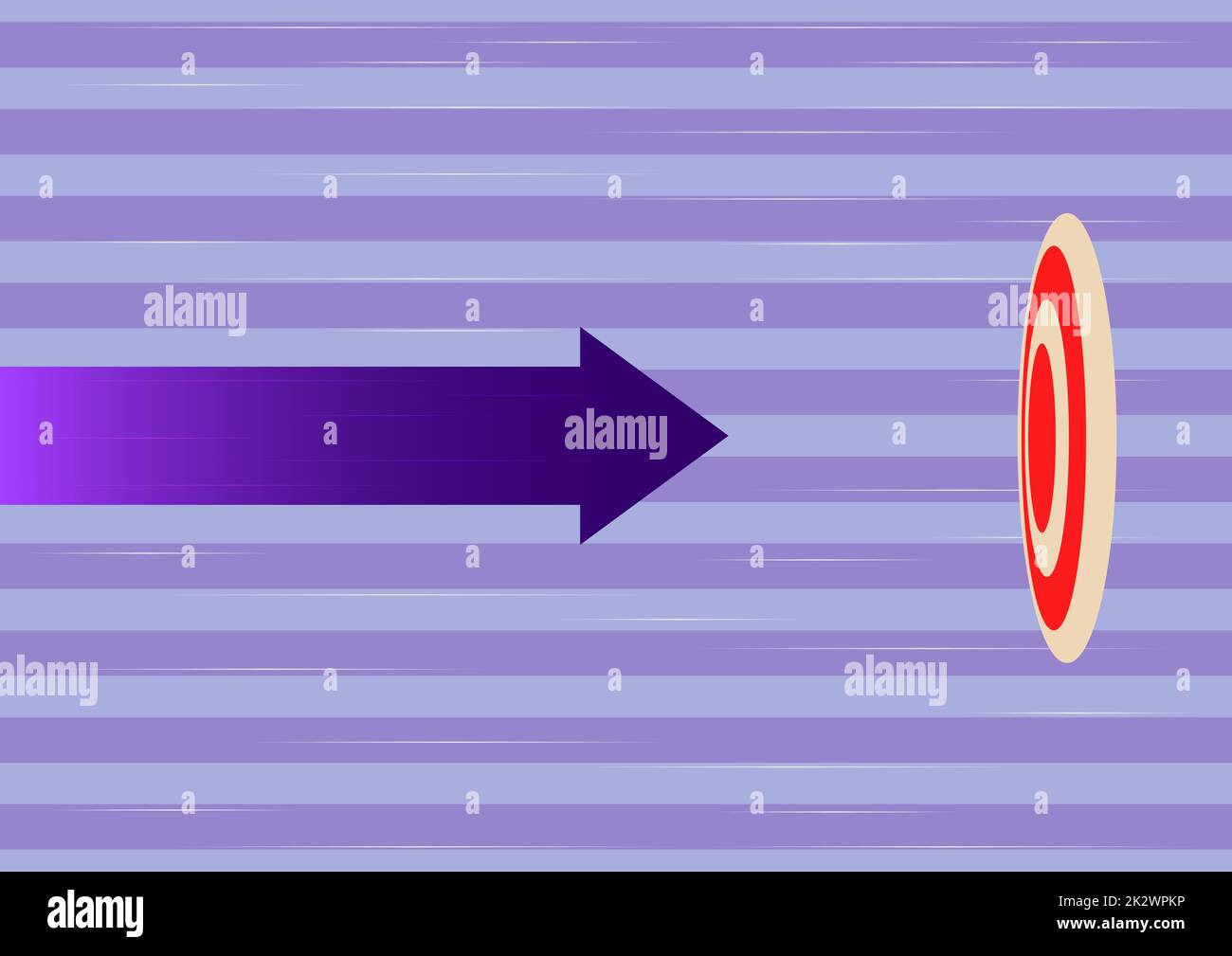 Freccia che si muove rapidamente verso l'obiettivo che rappresenta il raggiungimento del successo obiettivo. Mirare bullseye simboleggiare con successo la realizzazione di progetti creativi piani. Foto Stock