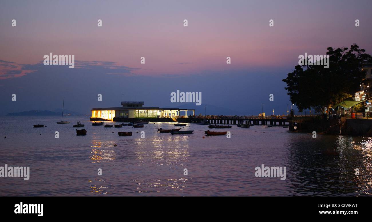 Isola di Lamma, Hong Kong 24 ottobre 2019: Tramonto sull'isola di lamma di Hong Kong Foto Stock