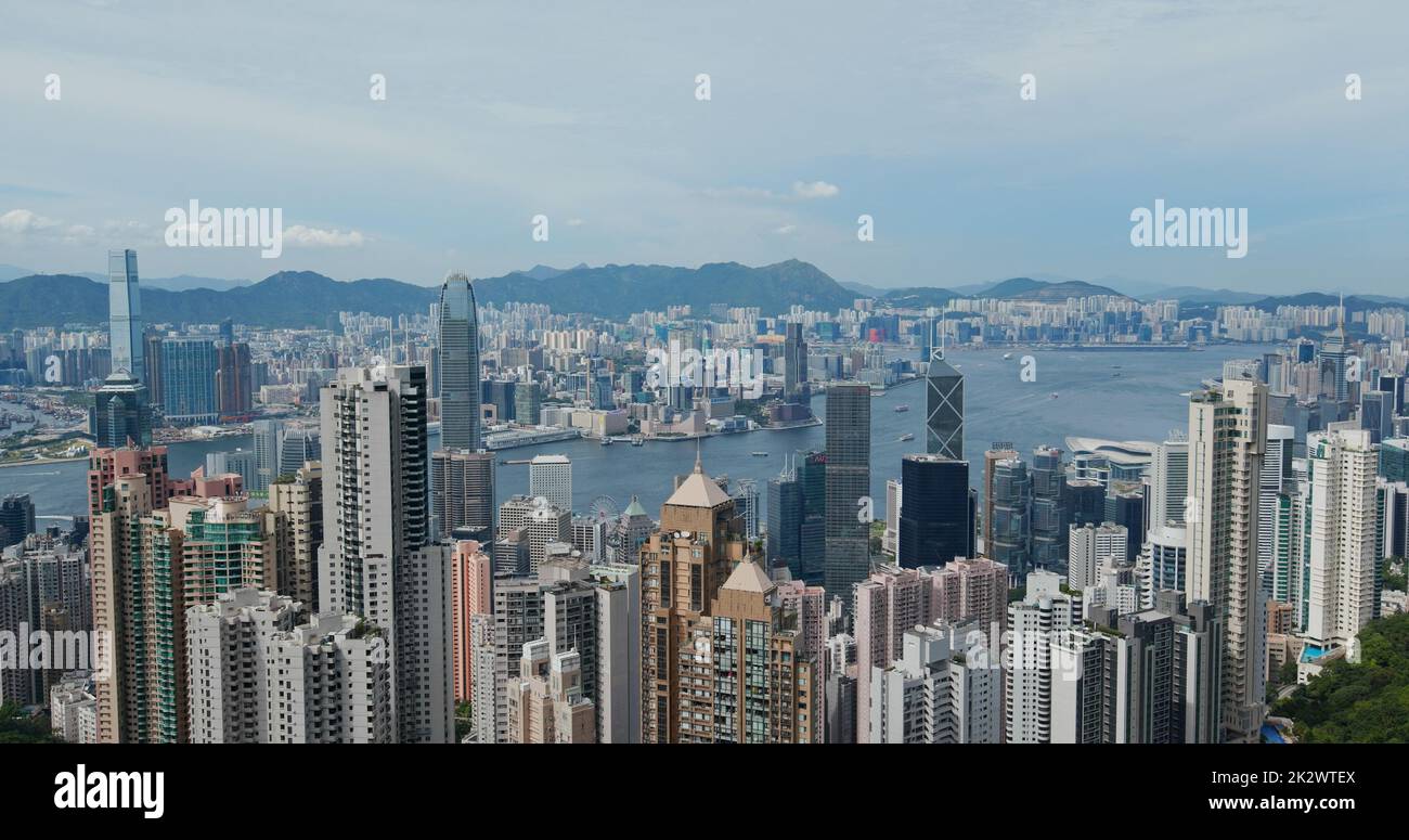 Victoria Peak, Hong Kong 16 luglio 2020: Skyline di Hong Kong Foto Stock