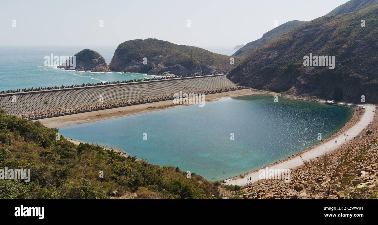 Alta serbatoio dell'Isola di Hong Kong il Parco Geo Foto Stock