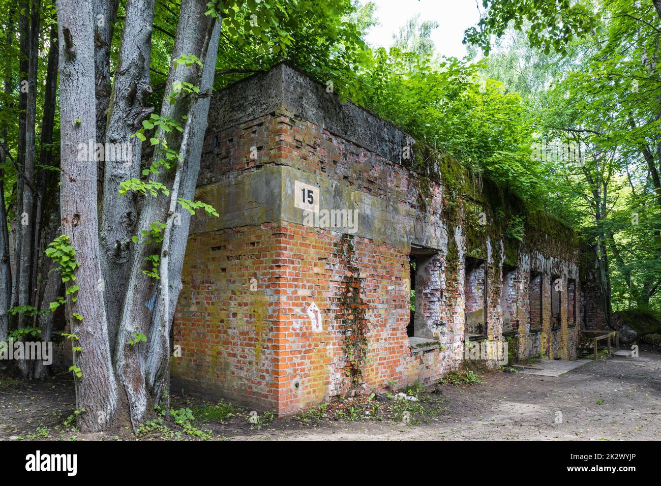 Casa di Hermann Goring in Wolf's Lair. Ex quartier generale di guerra di Adolf Hitler in Polonia Foto Stock