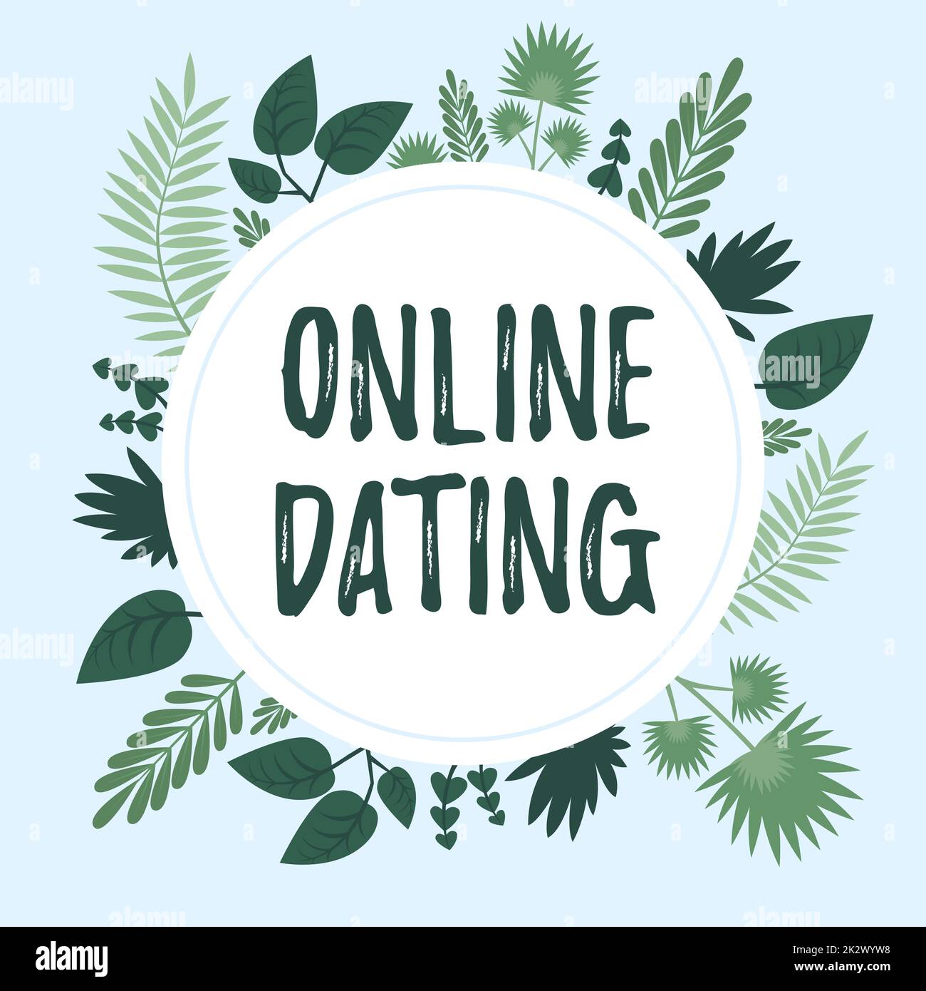 Didascalia concettuale Online Dating. Concetto significato Ricerca corrispondenza relazioni eDating Video chatting cornice decorata con fiori colorati e fiori disposti armoniosamente. Foto Stock