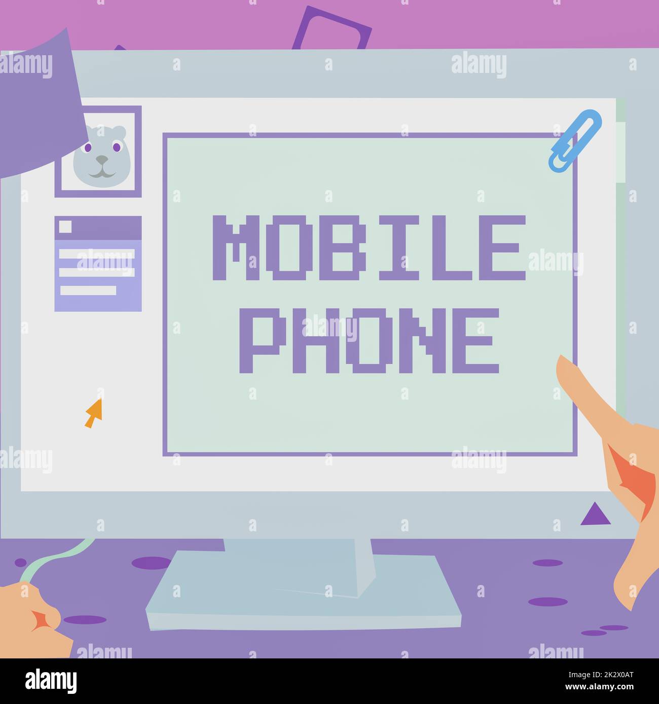 Ispirazione che mostra il segno del telefono cellulare. Idea di business Dispositivo palmare utilizzato per inviare chiamate e messaggi toccando il desktop nel browser Web con la tecnologia più recente. Foto Stock