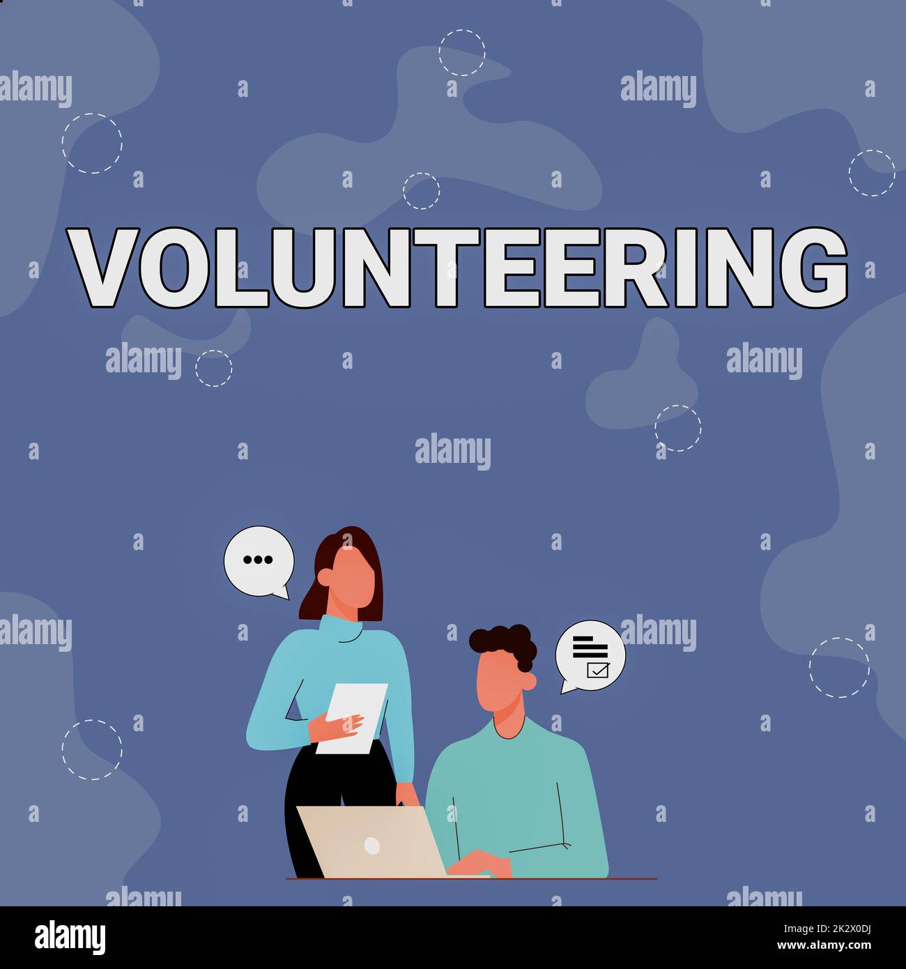 Didascalia di testo che presenta Volontariato. Il concetto del Internet fornisce i servizi per nessun guadagno finanziario volontariamente obbliga i soci che ripartiscono le nuove idee per le strategie di lavoro di miglioramento di abilità. Foto Stock