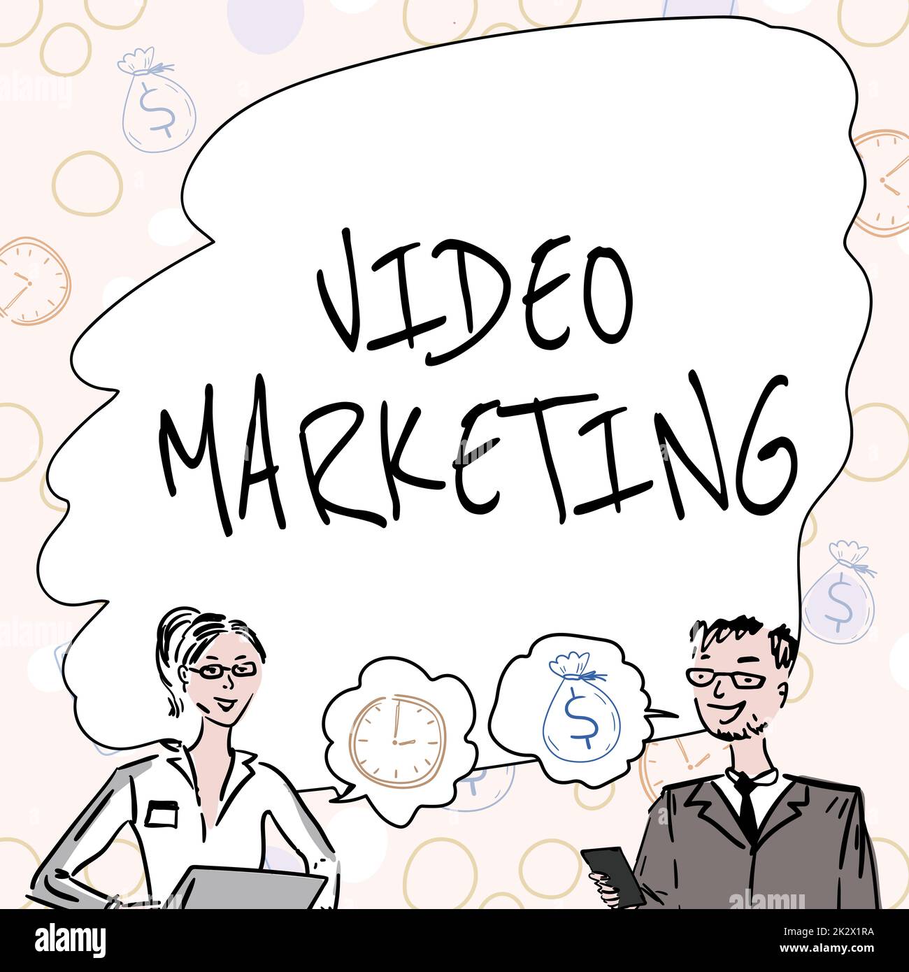 Didascalia di testo che presenta Video Marketing. Foto concettuale Crea brevi video su argomenti specifici utilizzando articoli i membri del team che guardano a Whiteboard Brainstorming New Solutions. Foto Stock