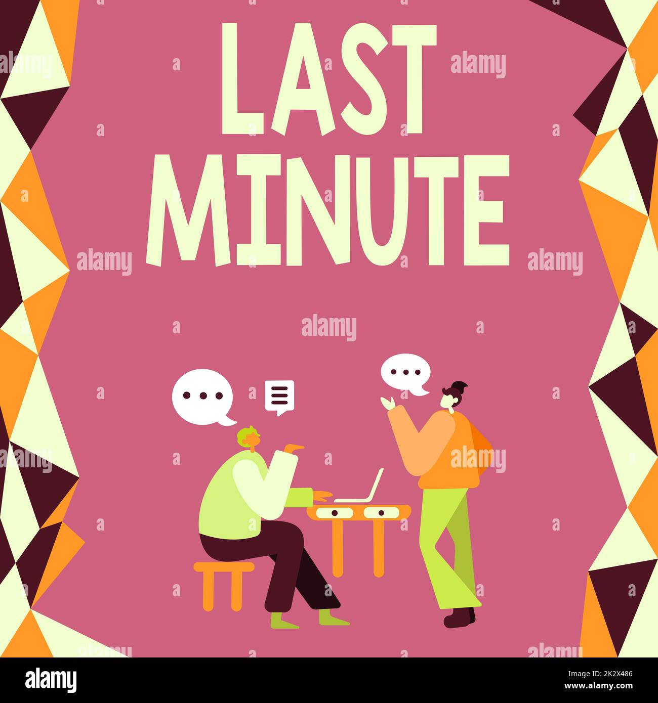 Testo scritto a mano Last Minute. Approccio aziendale eseguito o avvenuto al più tardi prima che i colleghi dell'evento si incontrino per discutere le future idee di miglioramento del progetto. Foto Stock