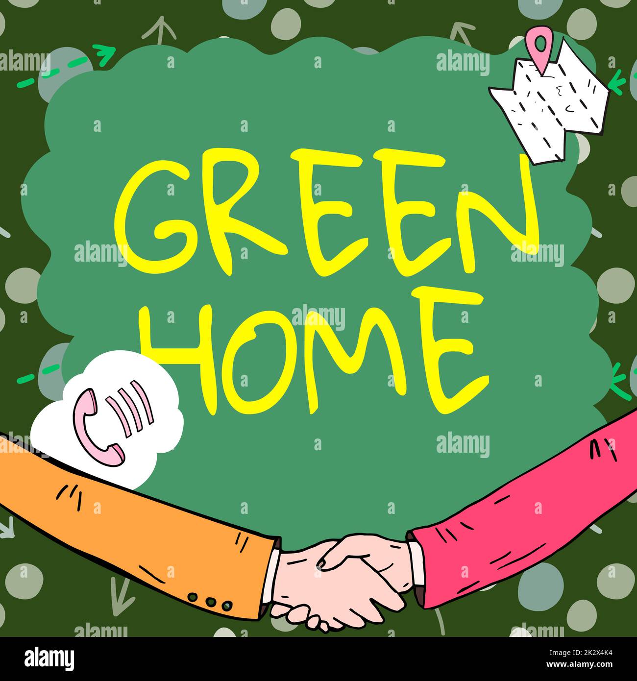 Ispirazione mostrando segno Green Home. Concetto che significa un'area piena di piante e alberi dove è possibile rilassarsi cornice vuota decorata con simboli di comunicazione rappresentano un incontro d'affari Foto Stock