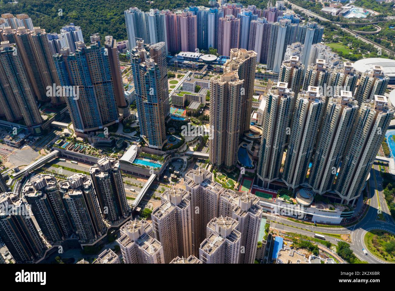 Tseung Kwan o, Hong Kong 19 maggio 2020: Vista dall'alto della città di Hong Kong Foto Stock