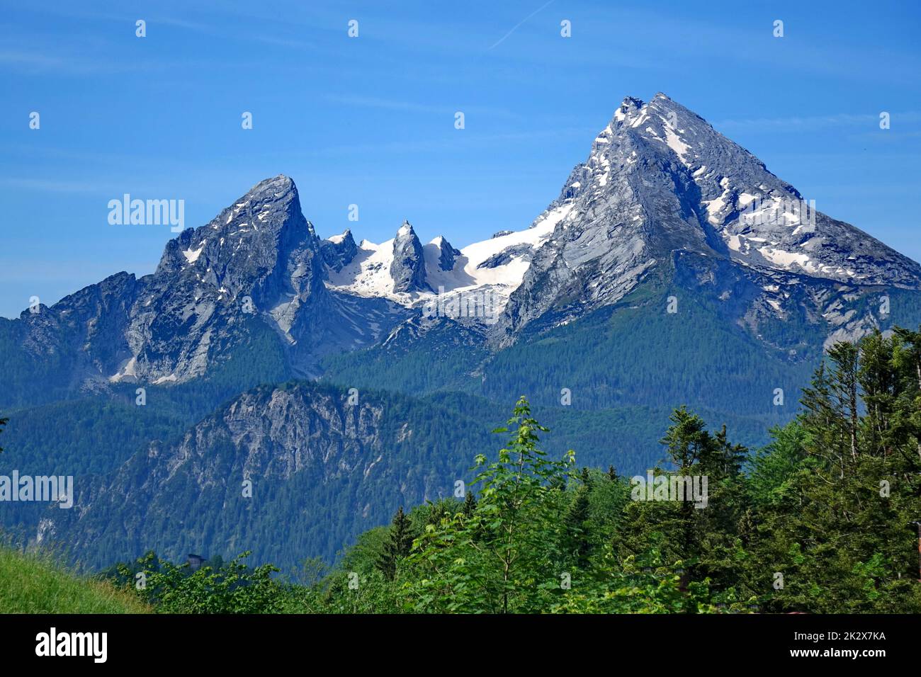 Germania, Baviera, Landkreis Berchtesgaden, Berchtesgadener Alpen, Watchmann Massive, parco nazionale Foto Stock