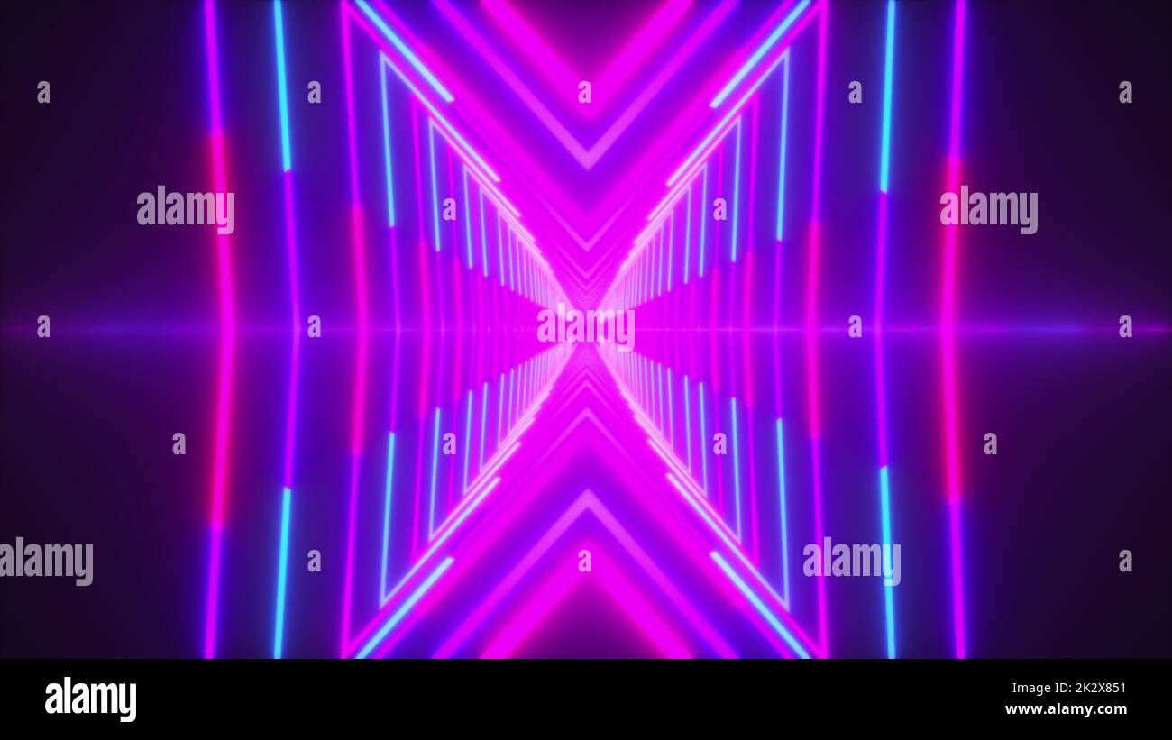 Tunnel al neon Foto Stock