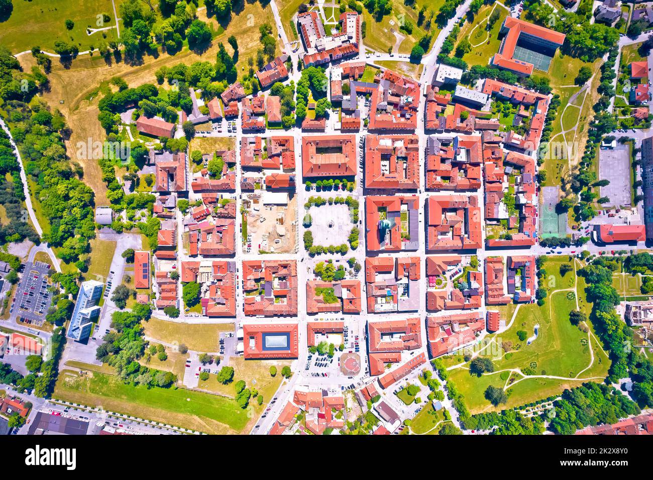 Città storica di Karlovac vista panoramica aerea Foto Stock