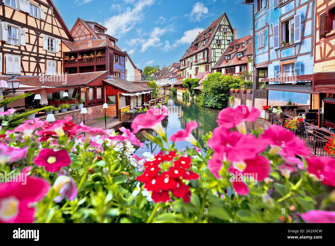Città di Colmar piccola Venezia colorata vista sul canale Foto Stock