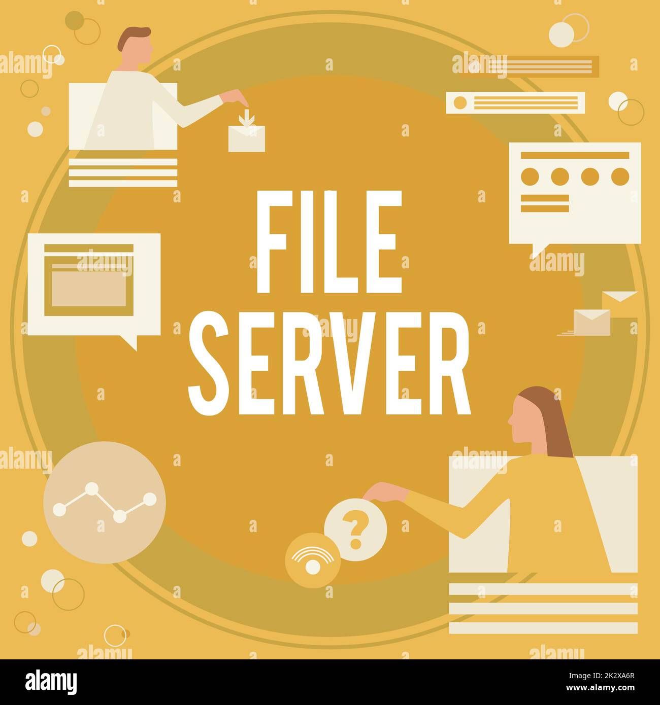 Ispirazione che mostra Sign file Server. Concetto che significa dispositivo che controlla l'accesso ai dati memorizzati separatamente colleghi che hanno riunione online che discutono dei piani di progetto futuri. Foto Stock