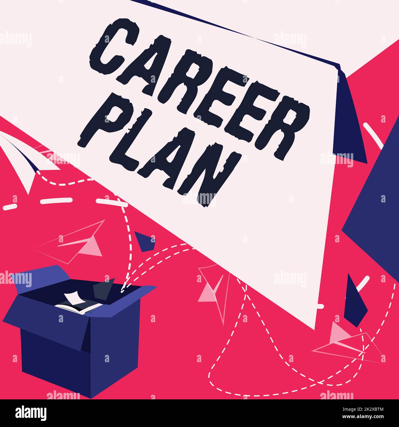 Ispirazione che mostra il piano di carriera del segno. Business Concept processo continuo in cui esplorare i tuoi interessi e abilità Open Box con Flying Paper Planes che presenta nuove idee gratuite Foto Stock