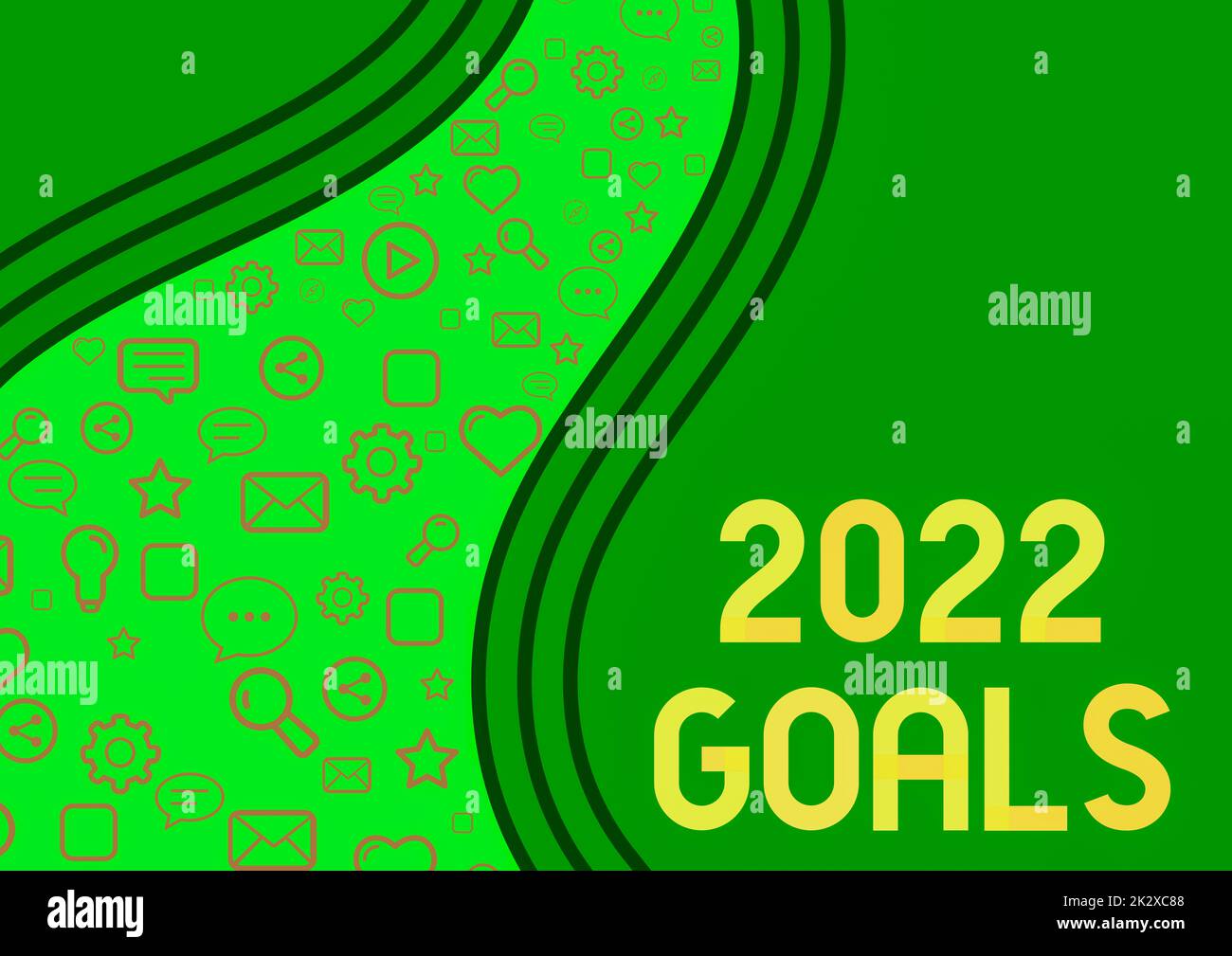 Didascalia di testo che presenta 2022 obiettivi. Approccio aziendale Un piano da fare per qualcosa di nuovo e migliore per il prossimo anno icone simboleggiare la comunicazione online colleghi raggiungere il lavoro di squadra. Foto Stock