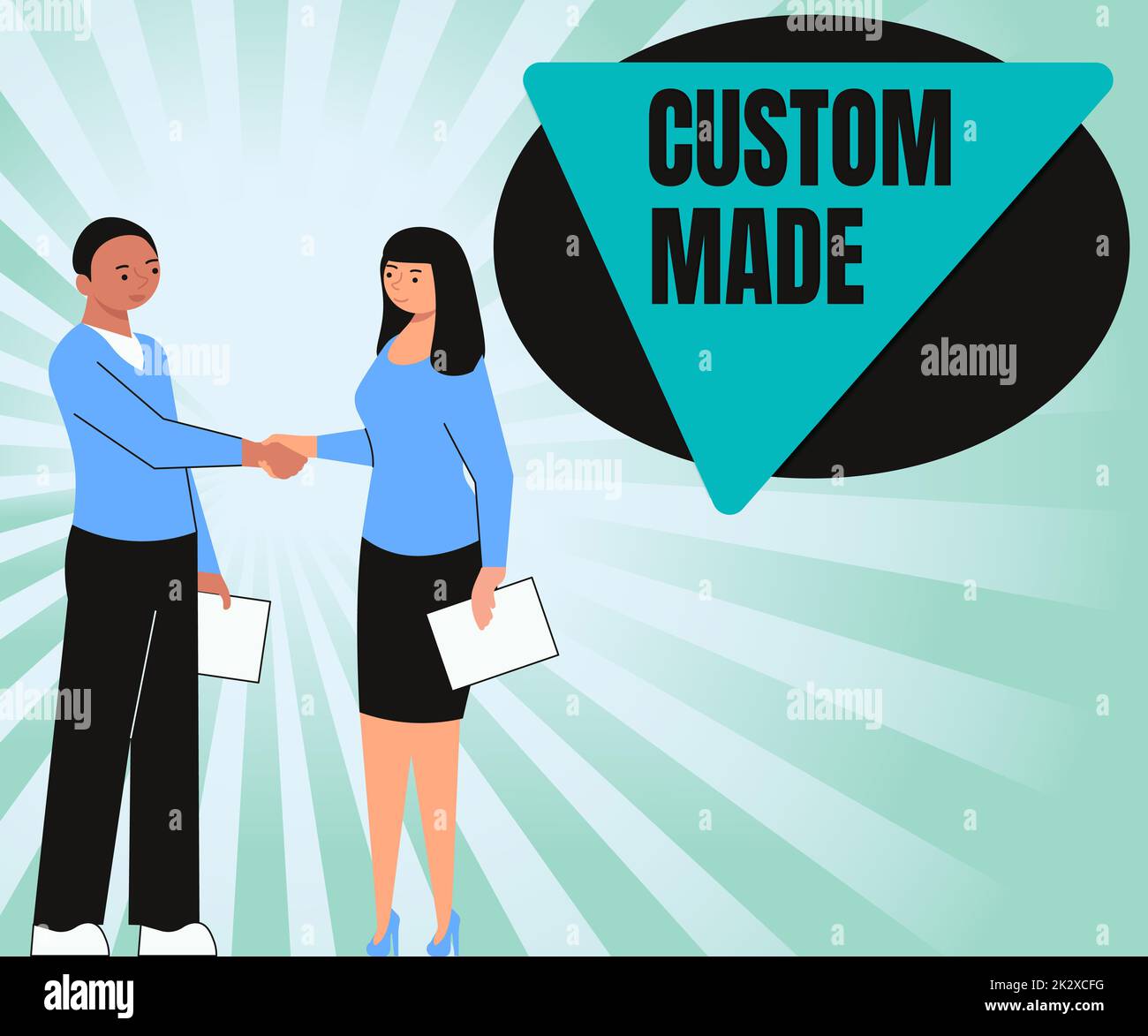 Cartello di testo con scritta personalizzata. Foto concettuale qualcosa è fatto per ordinare per una particolare organizzazione del cliente colleghi superare ostacoli Hand Bridge presentare collaborazione di lavoro di squadra. Foto Stock