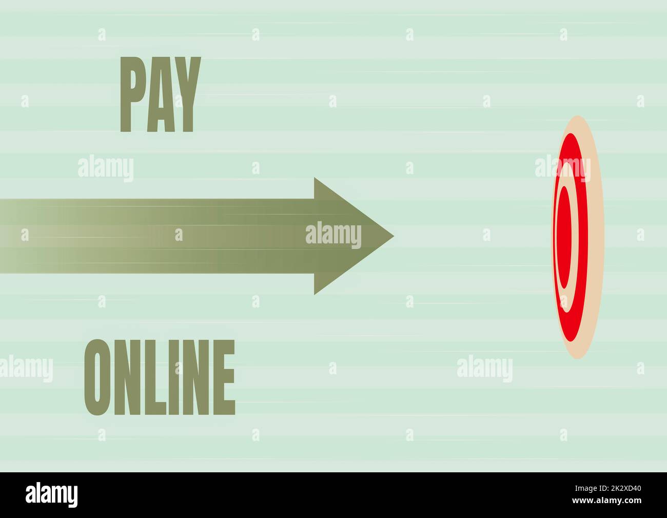 Ispirazione che mostra Sign Pay Online. Concetto del Internet comprare i prodotti o il servizio usando la carta di credito su tutto il Web site freccia che si muove rapidamente verso l'obiettivo che rappresenta gli obiettivi realizzanti. Foto Stock