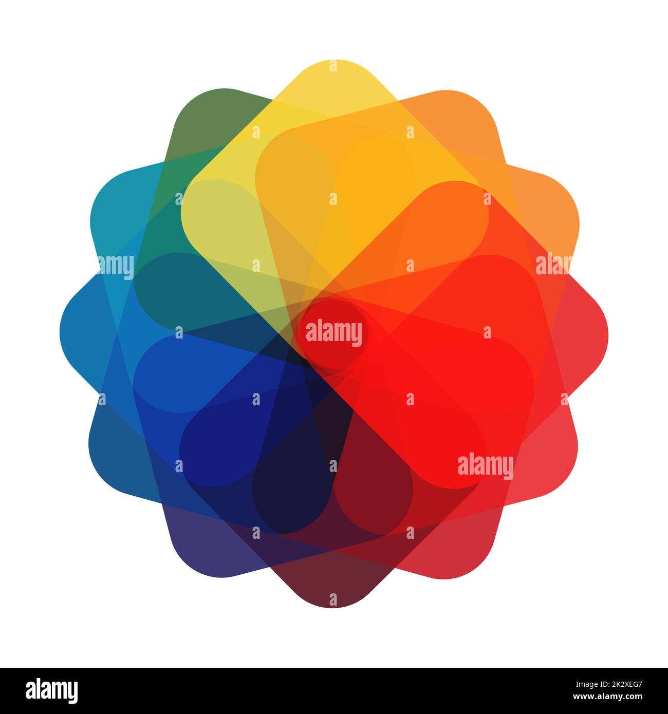 Tavolozza circolare di tutti i colori dell'arcobaleno su sfondo bianco - Vector Foto Stock