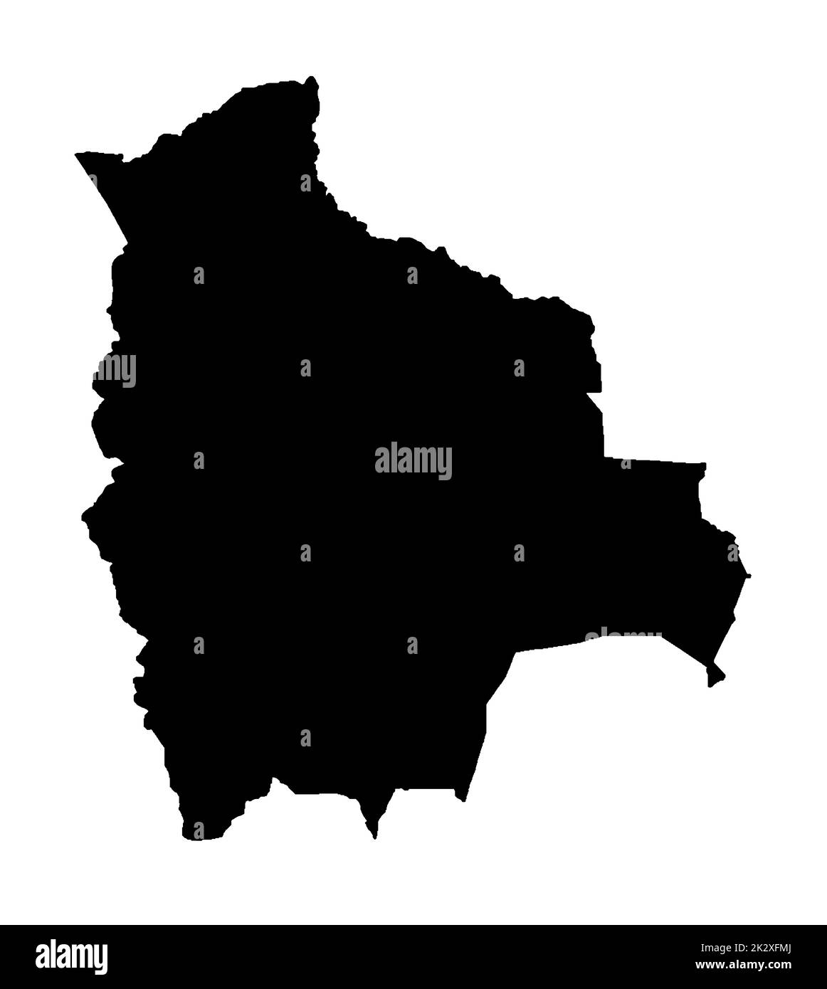 Bolivia Silhouette nera Mappa Foto Stock