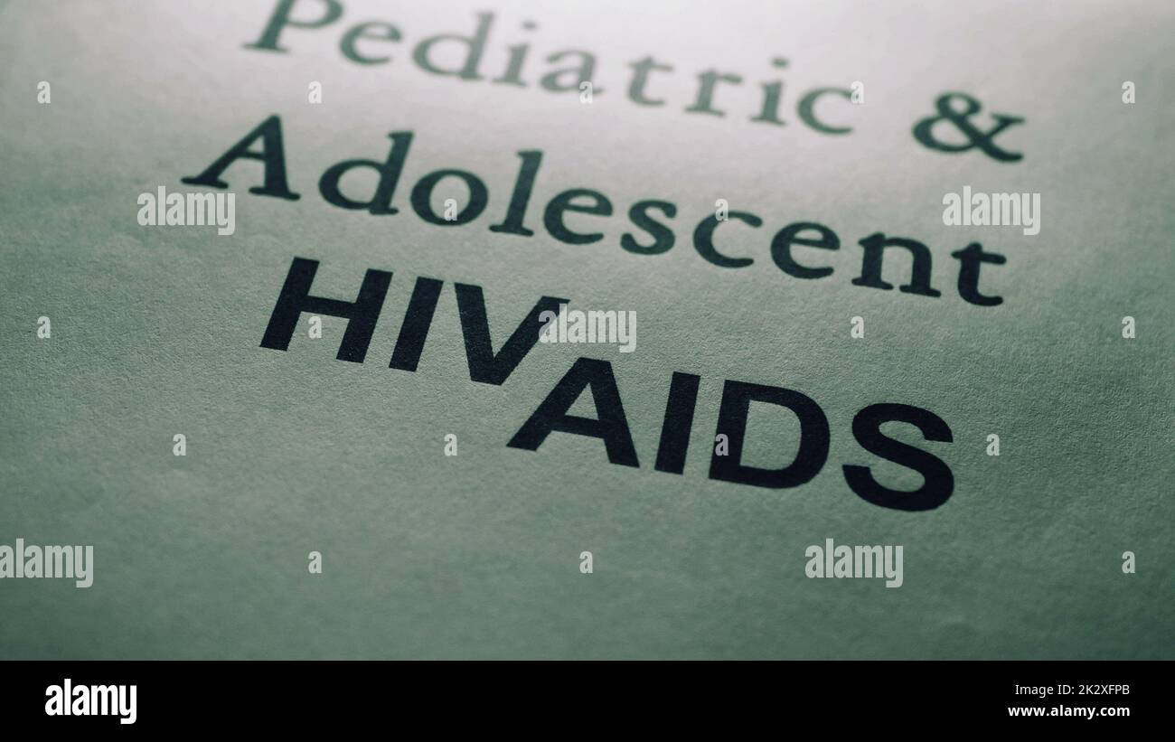 Primo piano del testo dell'HIV Aids adolescente Foto Stock
