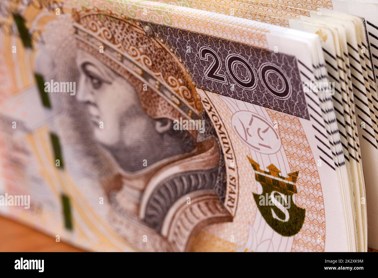 Denaro polacco - 200 Zloty uno sfondo Foto Stock