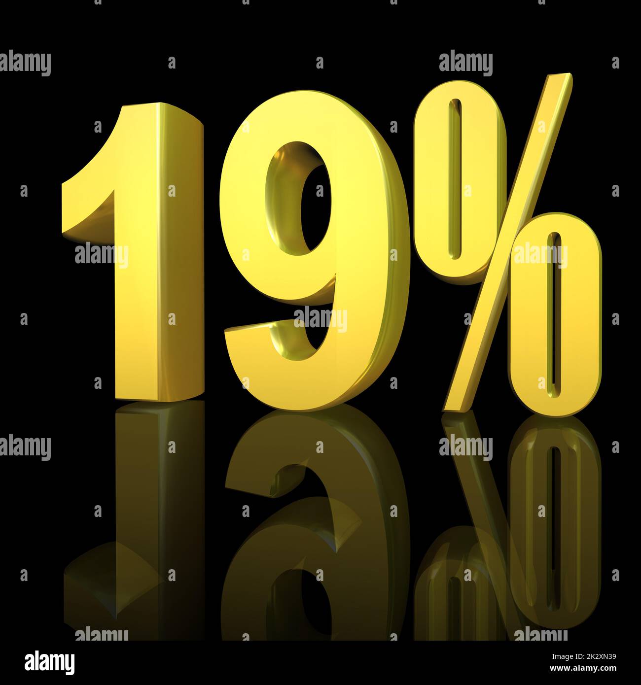 19%, 19% come illustrazione 3D, rendering 3D Foto Stock