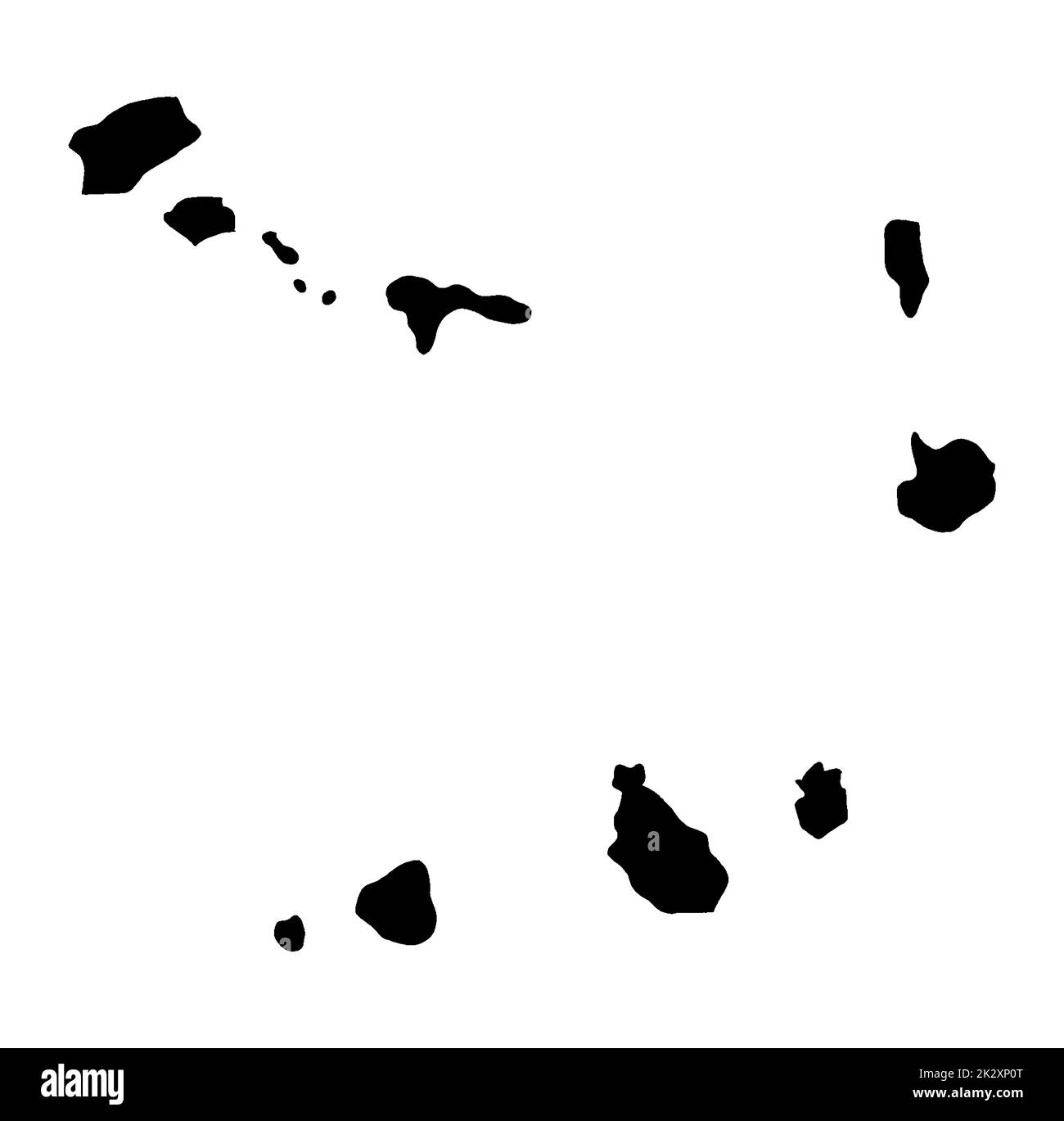 Cabo Verde Mappa in Silhouette Nera Foto Stock