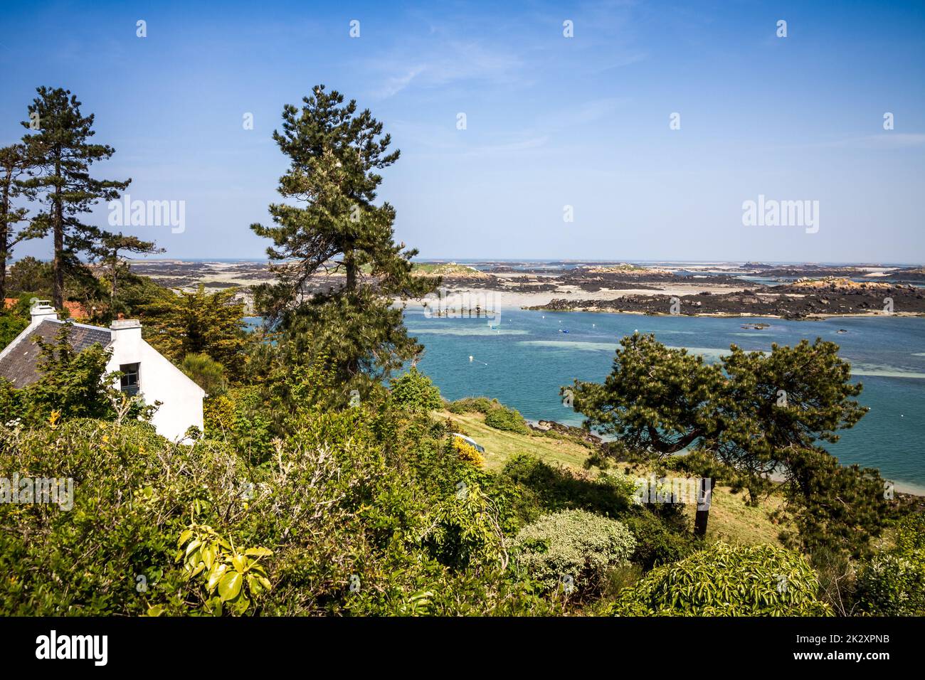 Chausey isola paesaggio e costa, Bretagna, Francia Foto Stock