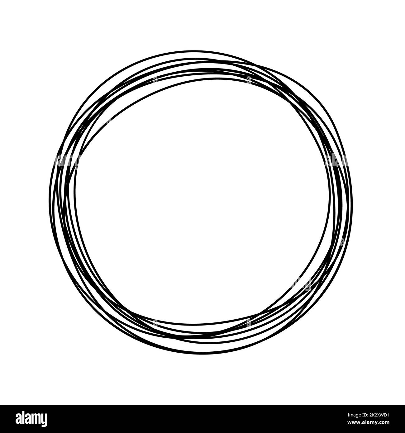 Un cerchio di ghiaia rotonda e grungy isolato su sfondo bianco Foto Stock