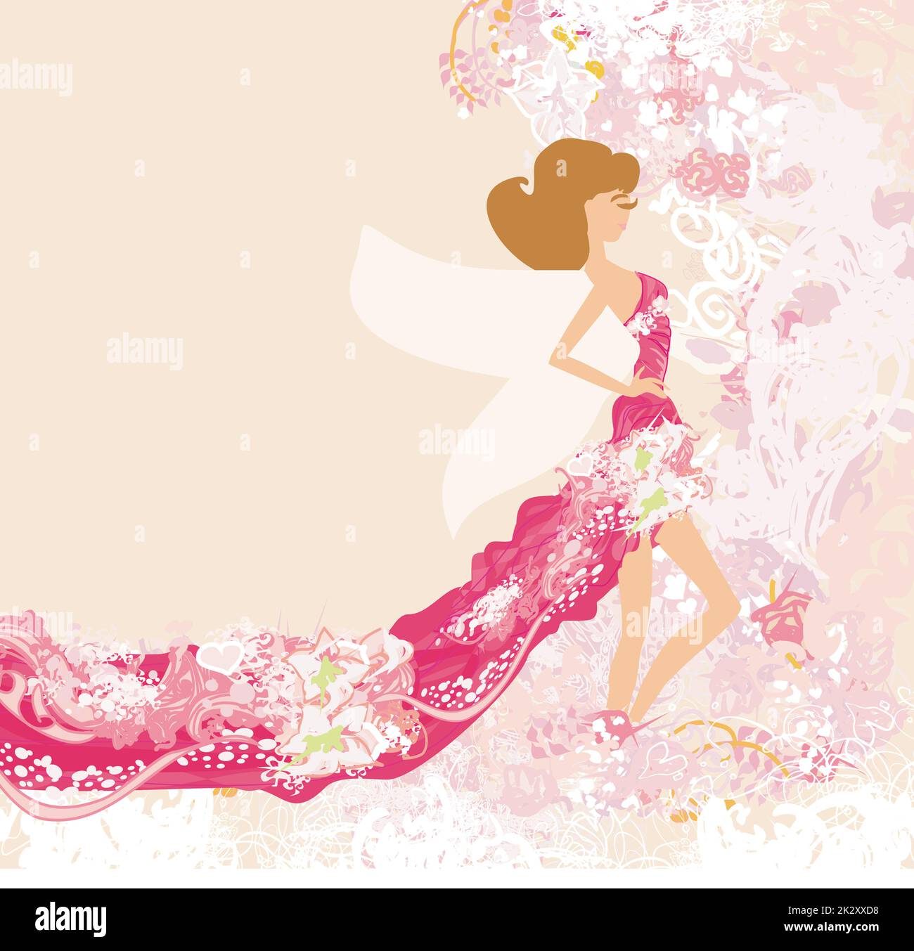 Abstract bella donna floreale Foto Stock