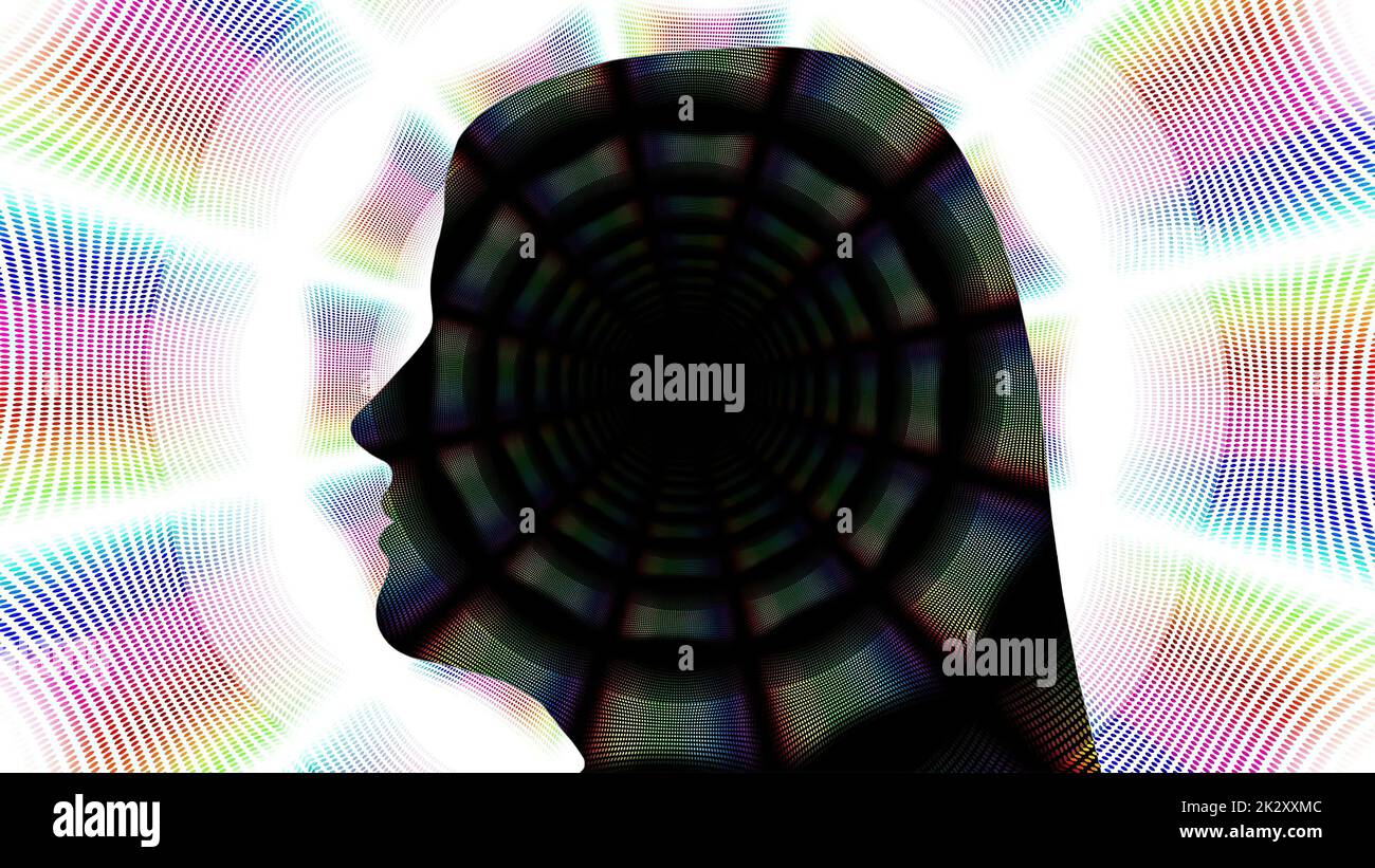 Surreal Ritratto di Donna silhouette Foto Stock