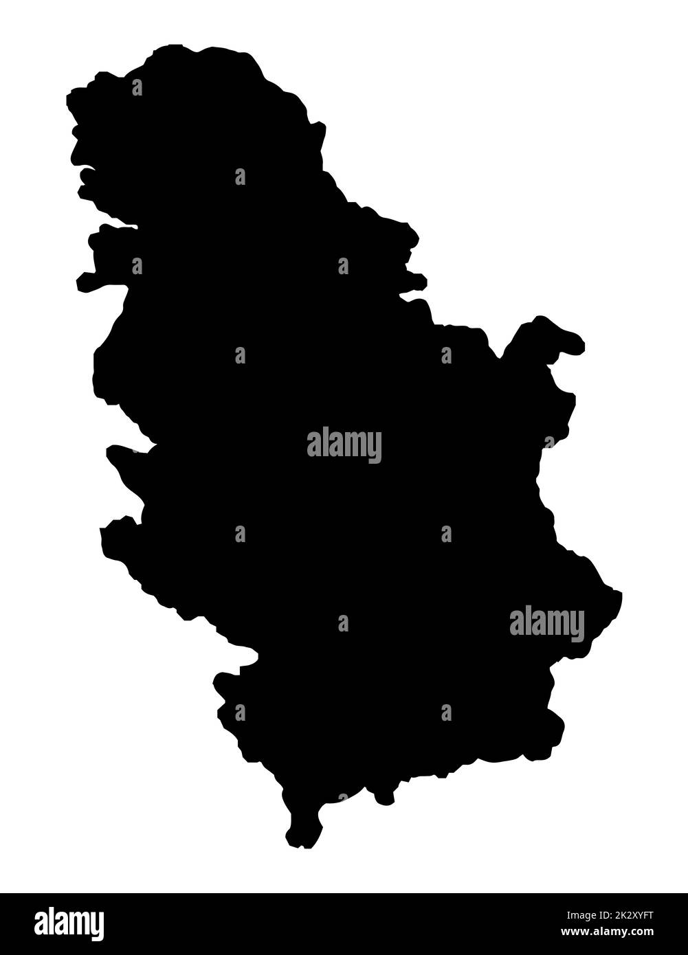 Mappa di silhouette della Serbia Foto Stock