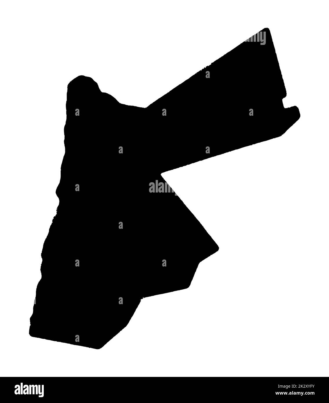 Mappa di silhouette della Giordania Foto Stock
