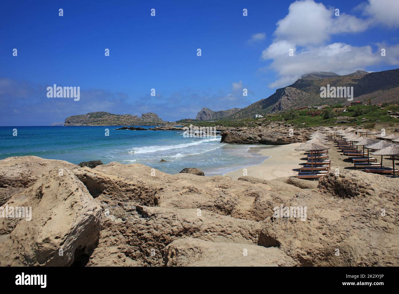 Falassarna spiaggia blu laguna creta isola estate 2020 covid-19 vacanze moderne stampe di alta qualità Foto Stock