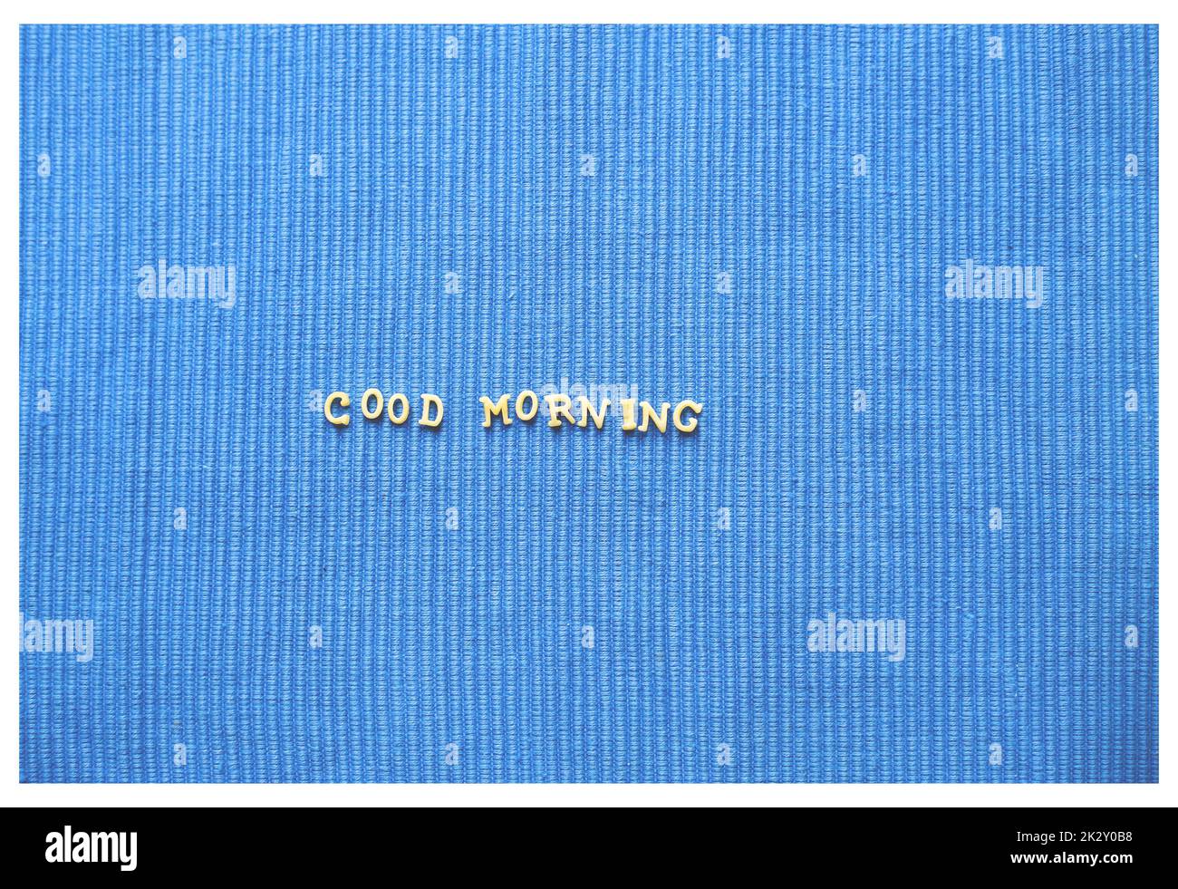 buon segno di mattina sul tovagliolo Foto Stock