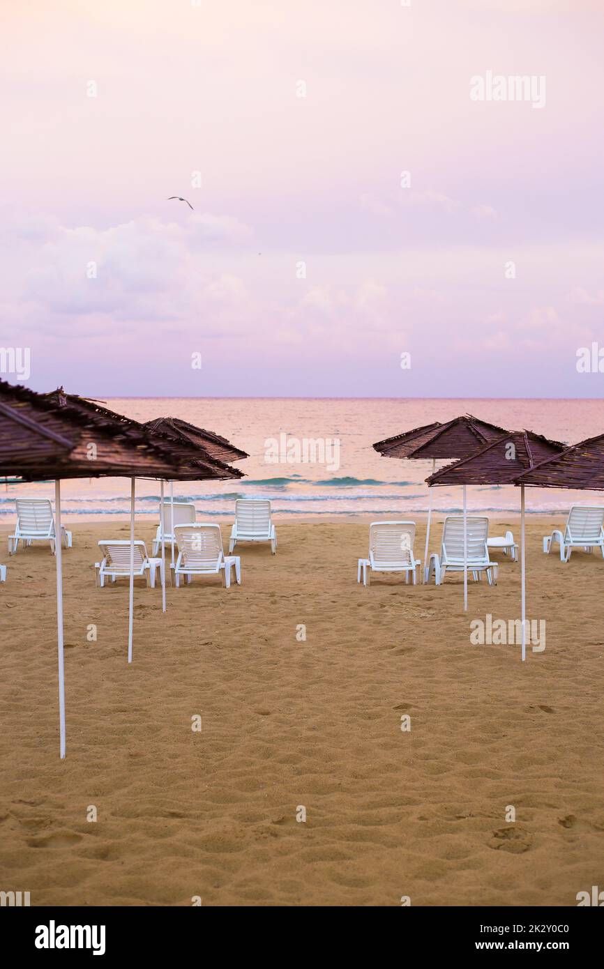 Bella mare e spiagge sabbiose di Bulgaria Nessebar Foto Stock