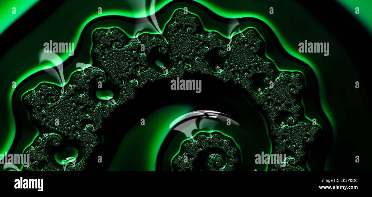 Astratto Fractal Green Pattern. Sfondo verde Foto Stock