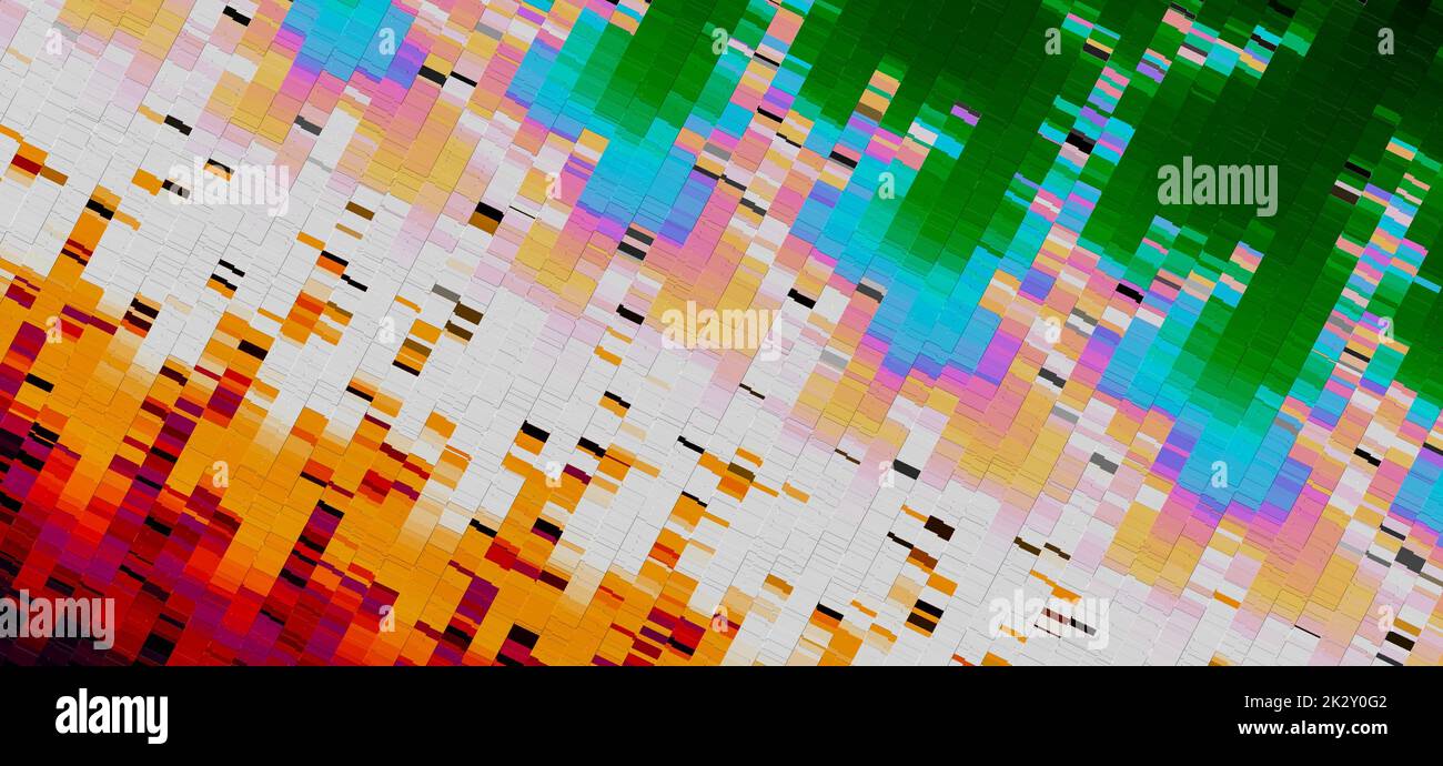 Grafica frattale astratta e colorata generata dal computer per il design creativo Foto Stock