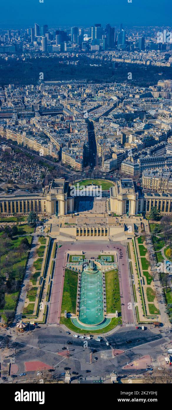 Paris Streets (dalla Torre Eiffel) Foto Stock