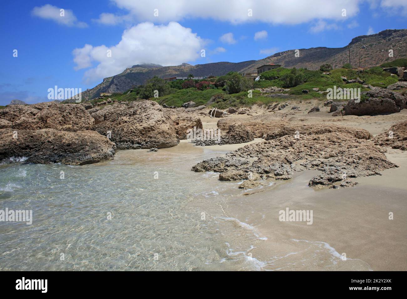 Falassarna spiaggia blu laguna creta isola estate 2020 covid-19 vacanze moderne stampe di alta qualità Foto Stock