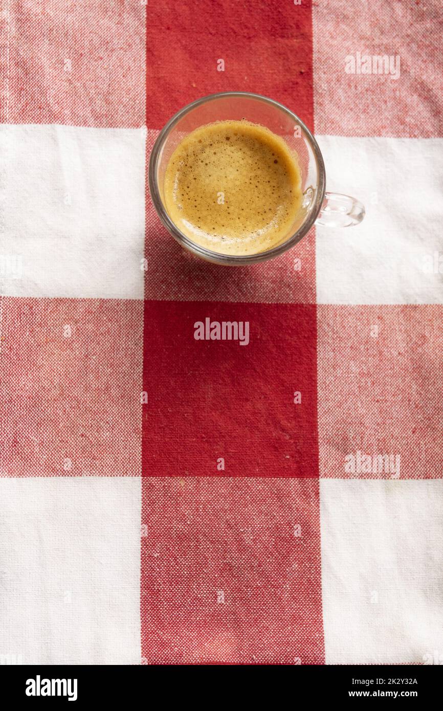 disposizione piatta di una tazza da caffè Foto Stock