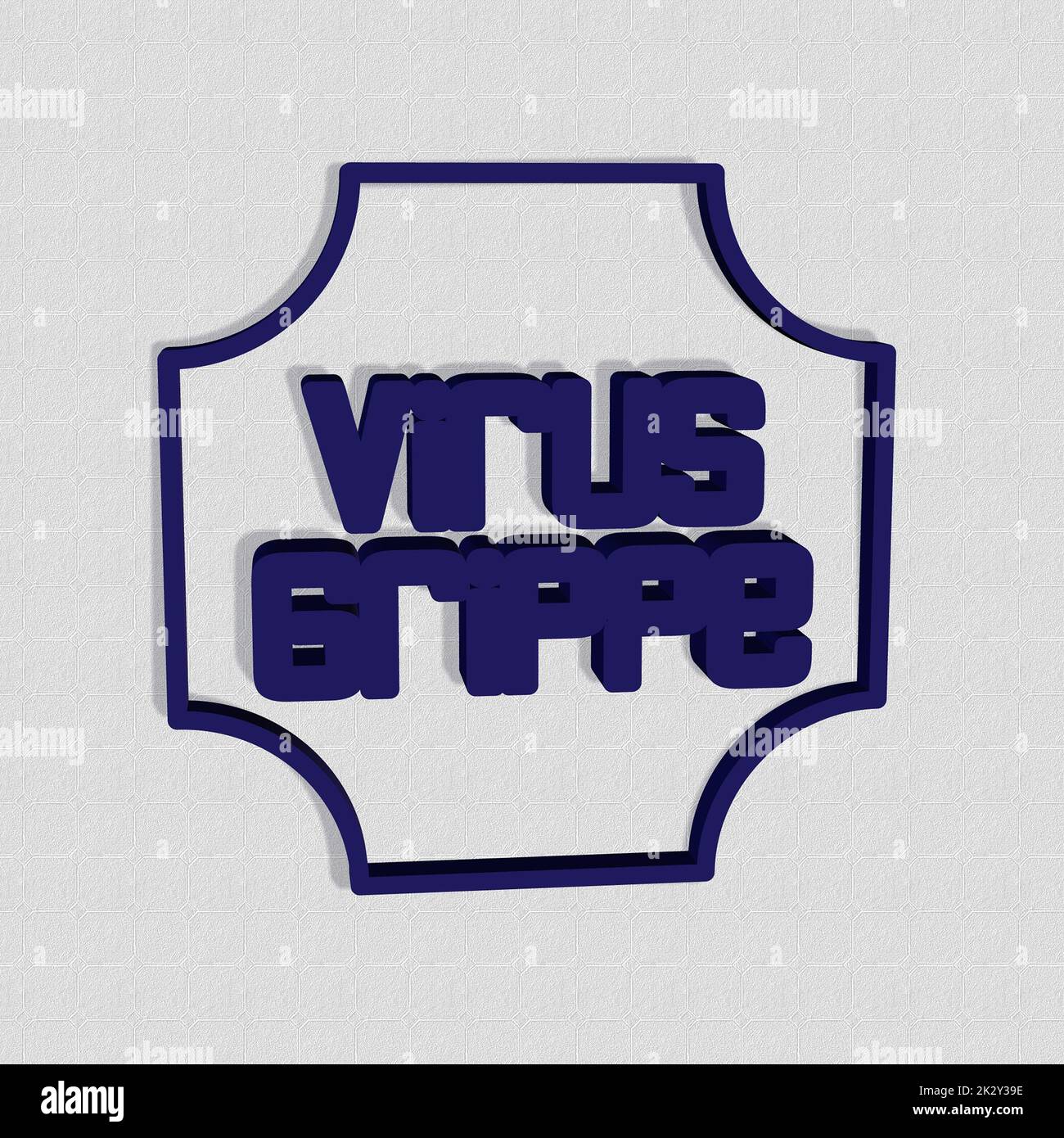 'Virusgroppe' = 'Virus flu' - parola, lettere o testo come illustrazione 3D, rendering 3D, computer graphics Foto Stock