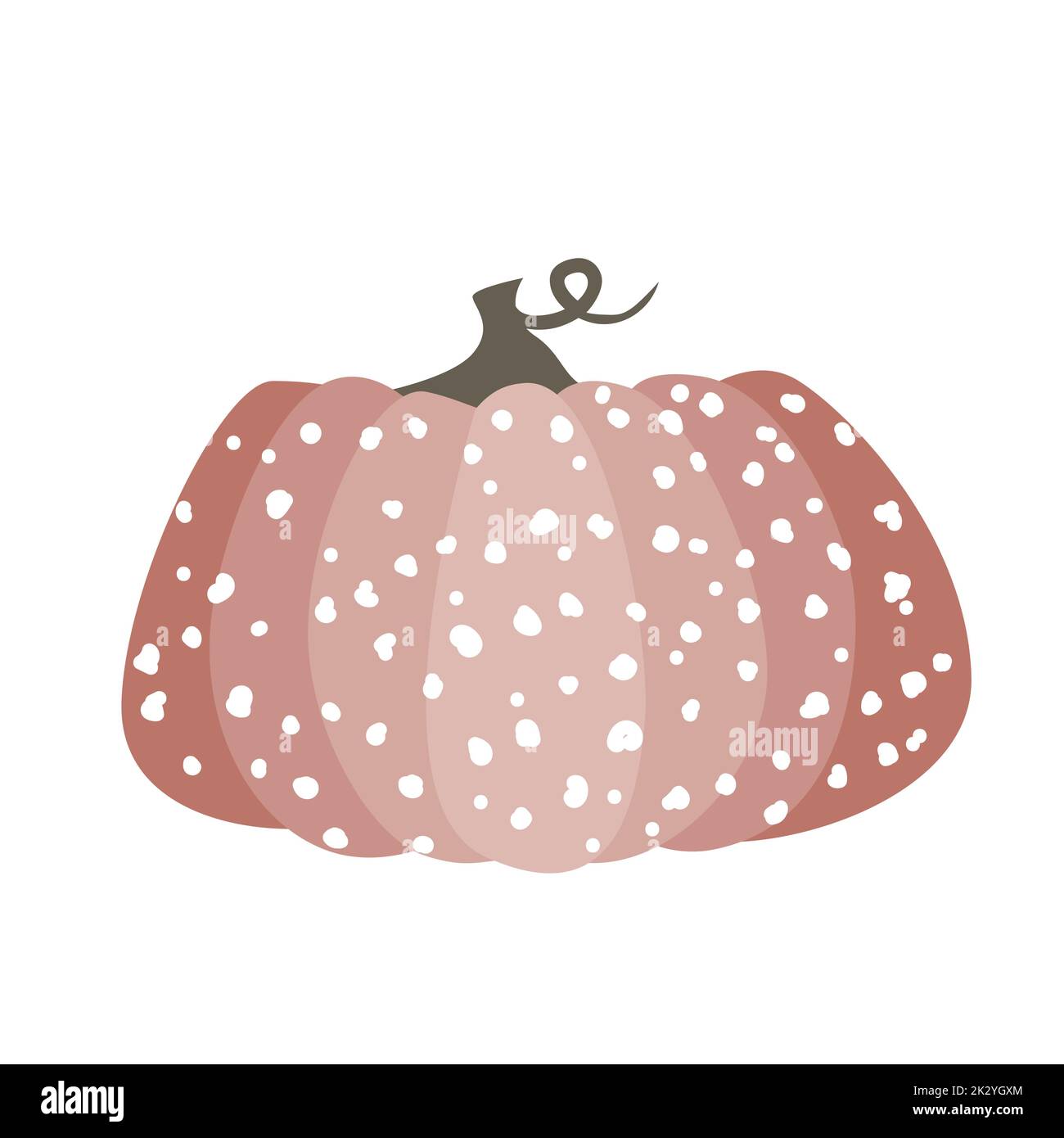 Carino zucca isolata con ornamento di doodle. Illusione vettoriale piatta. Halloween o simbolo del giorno del Ringraziamento Illustrazione Vettoriale